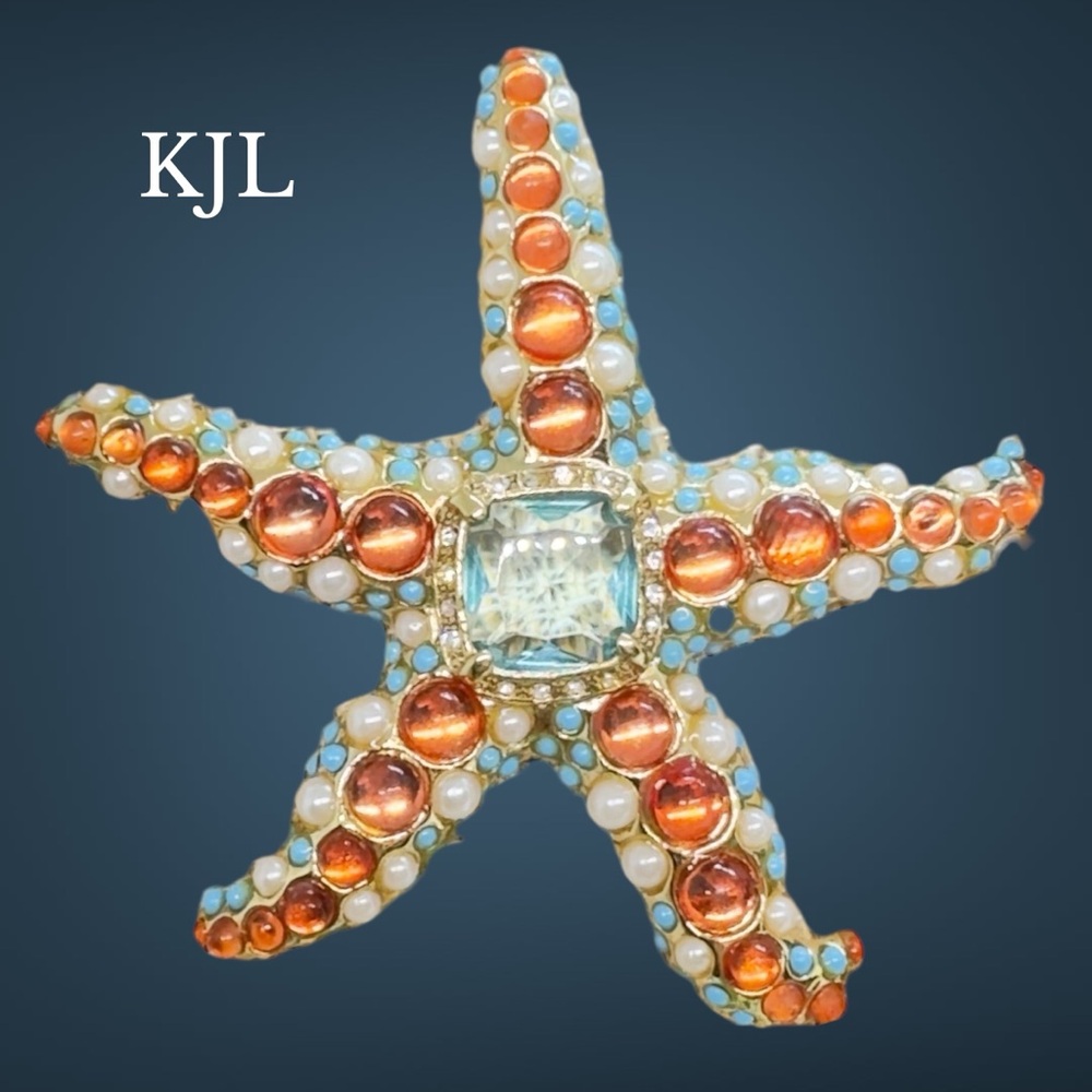 Vintage Hallmarked Kjl Kenneth J Lane Cabochon St… - image 1